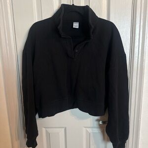 Victoria’s Secret PINK Black Cropped Pullover Sweatshirt